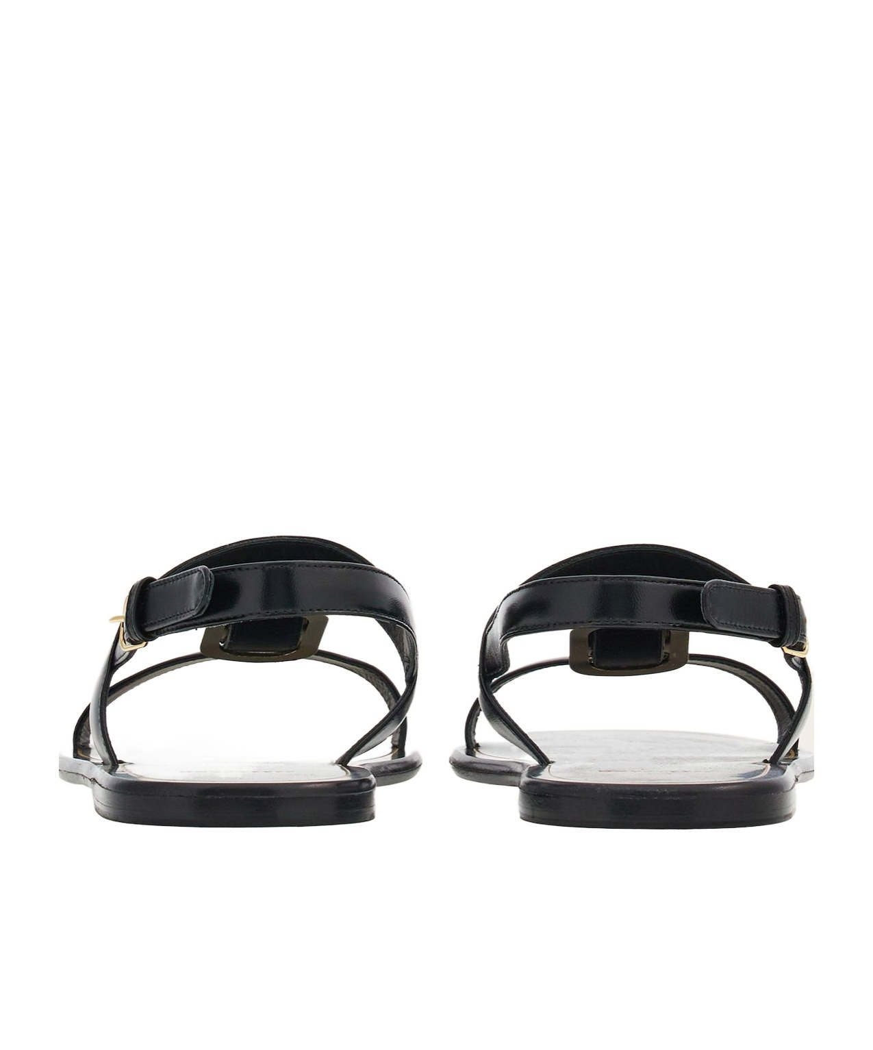 Ferragamo Capri Nappa Leather Flat Sandals With Vara Bow In Black