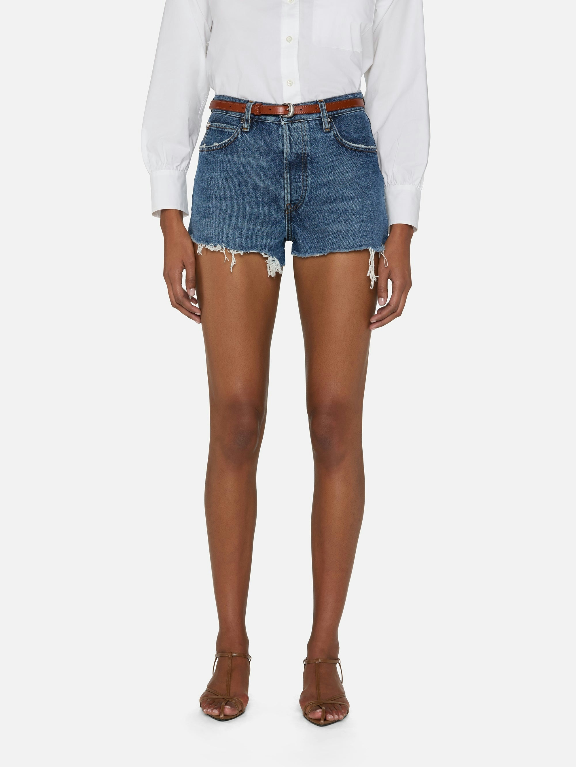 FRAME DENIM SHORTS WITH BELT LOOPS