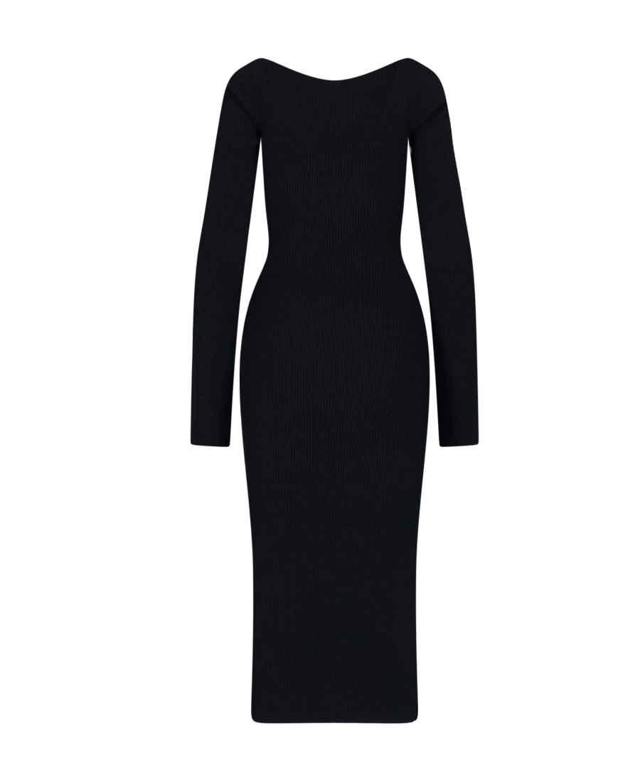 Khaite Beth Ribbed-knit Dress In Black