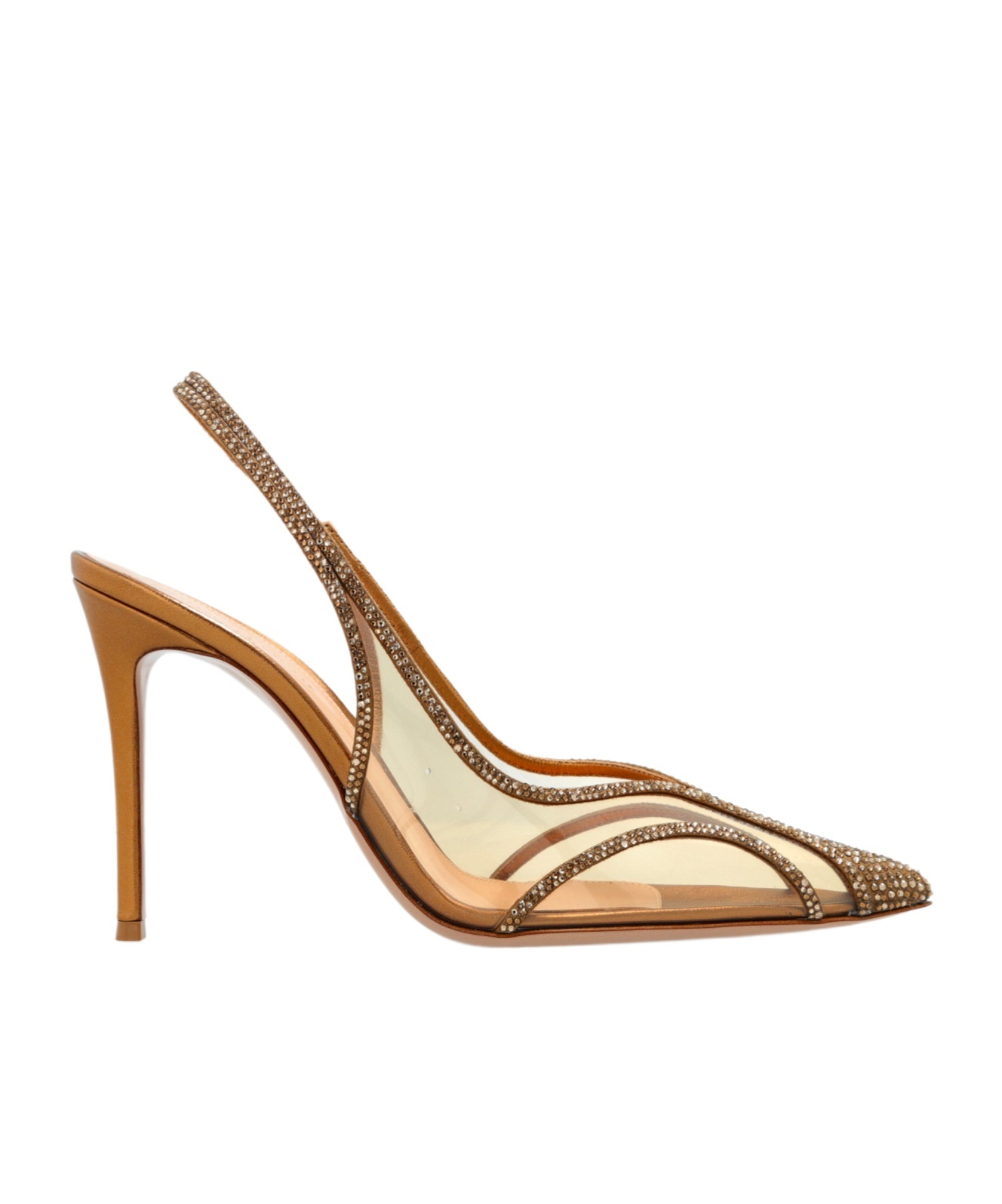 Gianvito Rossi Brenda Embellished Slingback Pumps In Brown