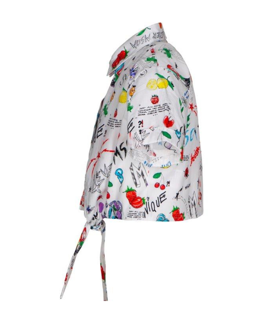 Shop Msgm A Short Sleeved Shirt In White