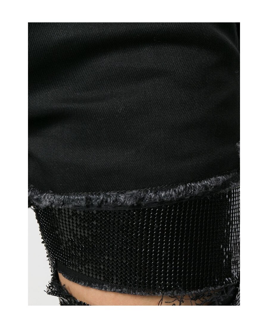 Saint Laurent Sequin-embellished Ripped Skinny Jeans In Black