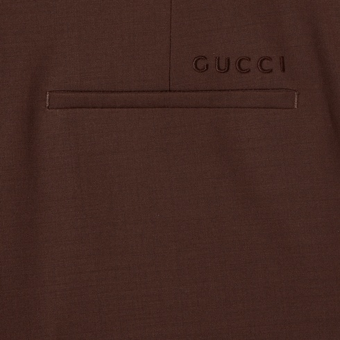 Gucci Straight-leg Split Trousers In Brown