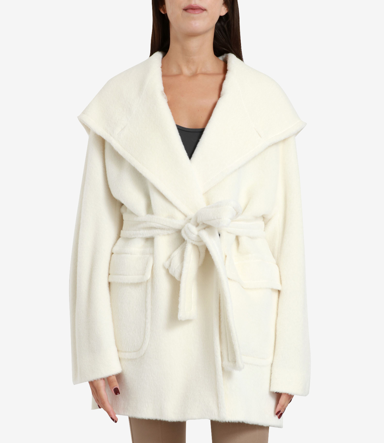 Tagliatore Hooded Waist Coat In White