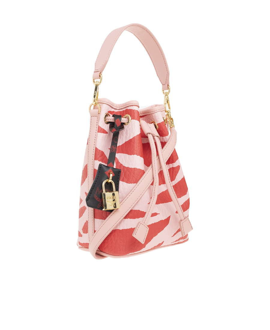 MCM DESSAU ZEBRA-PRINT DRAWSTRING BAG