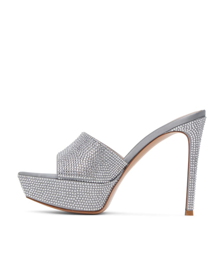 Gianvito Rossi Tracey Crystal High-heeled Sandals In Gray