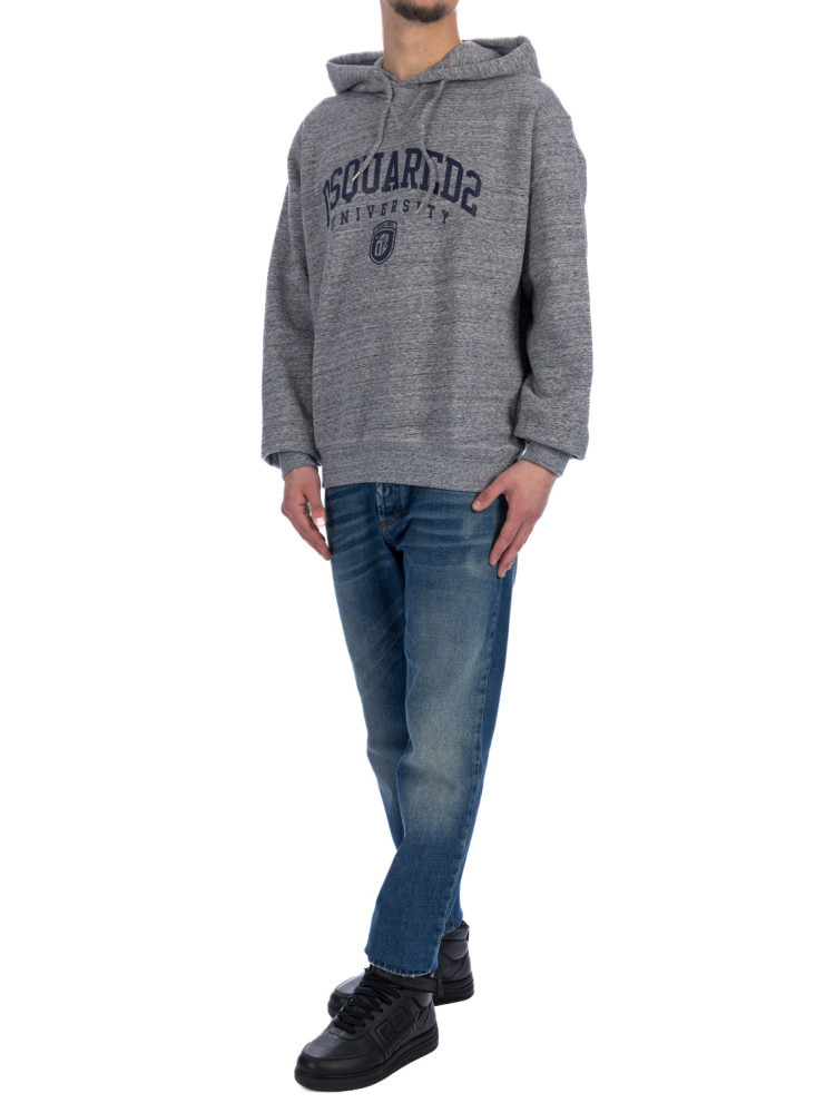Dsquared2 Cool Fit Melange Grey Hoodie In Gray