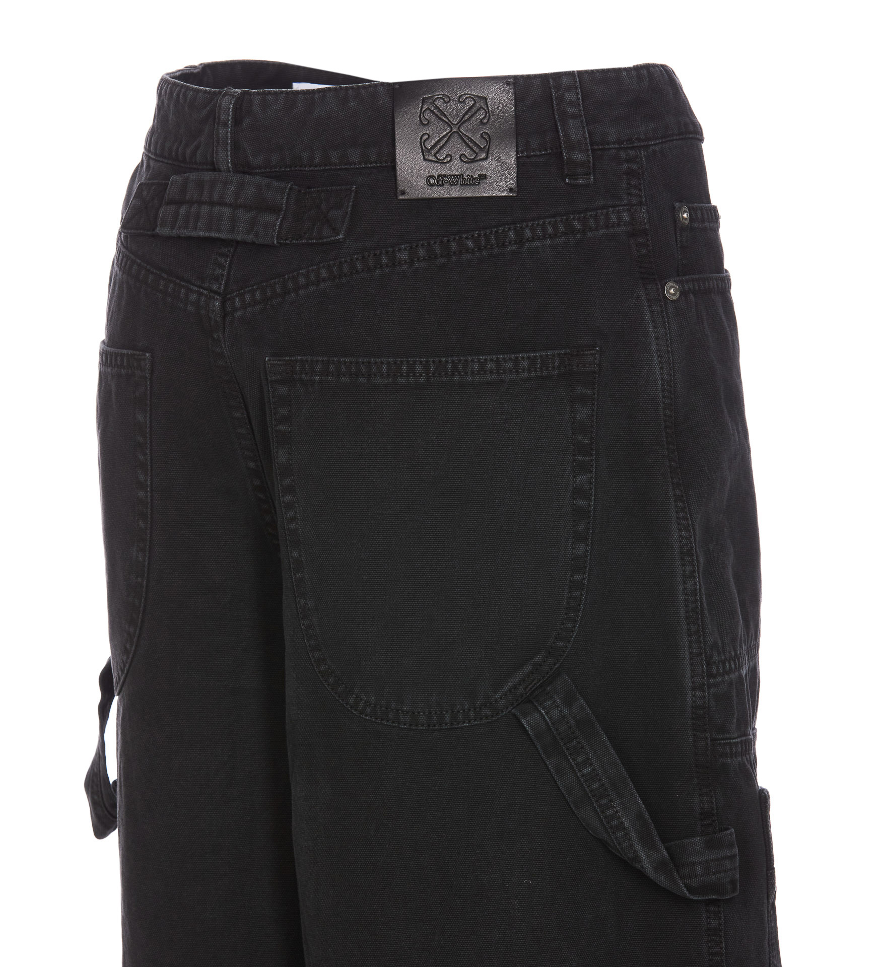 Off-white Carpenter Canvas Pants In Men In Black