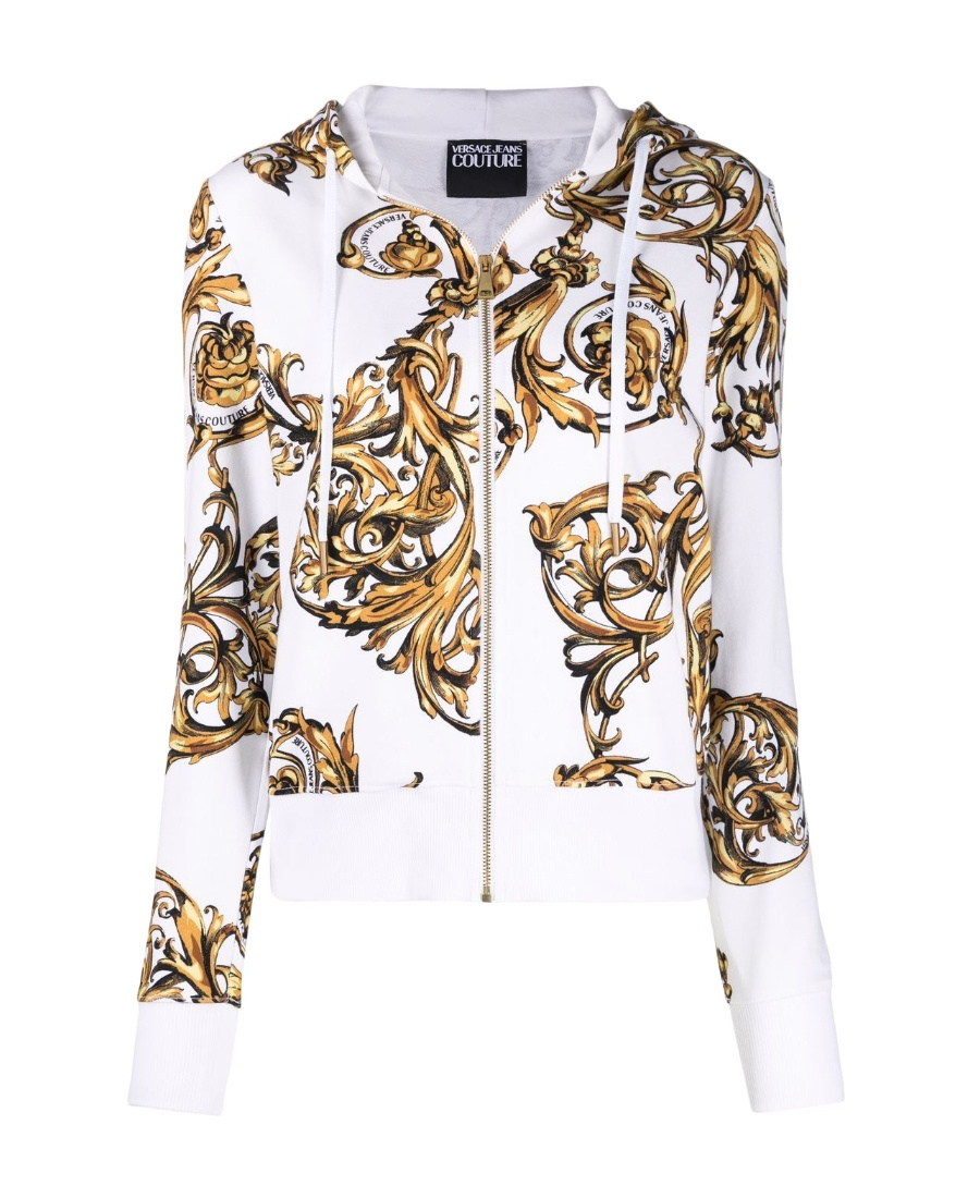 Versace Jeans Baroque Pattern-print Track Jacket In White