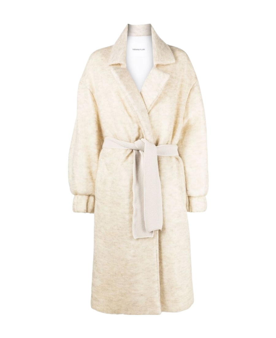 Fabiana Filippi Long Sleeved Belted Waist Coat In White