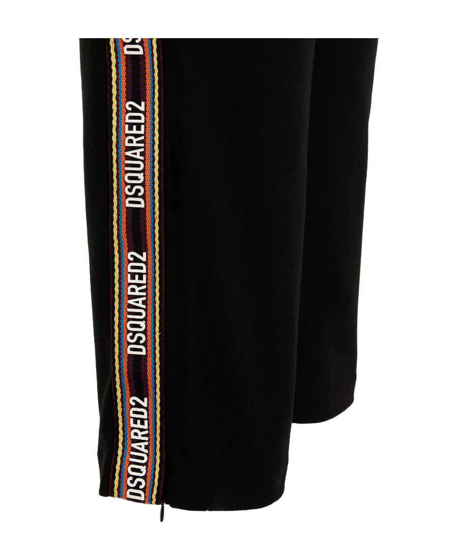 Dsquared2 Logo-print Cotton Track Pants In Black