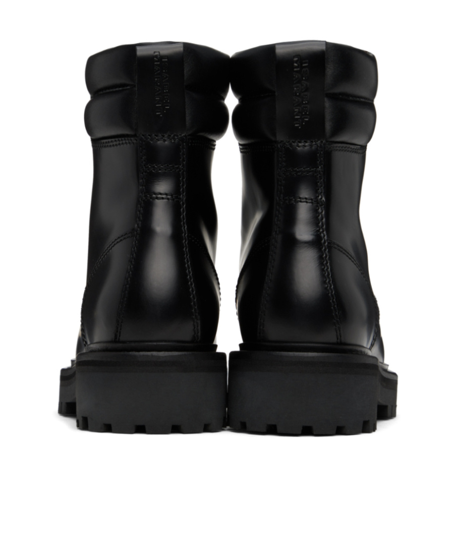Isabel Marant Round Head Lace Up Ankle Boots In Black