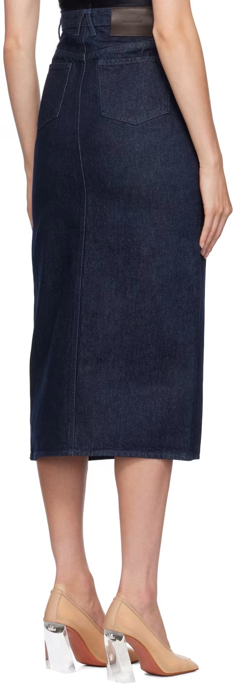 16ARLINGTON ILLE FRONT-SLIT DENIM MIDI SKIRT 