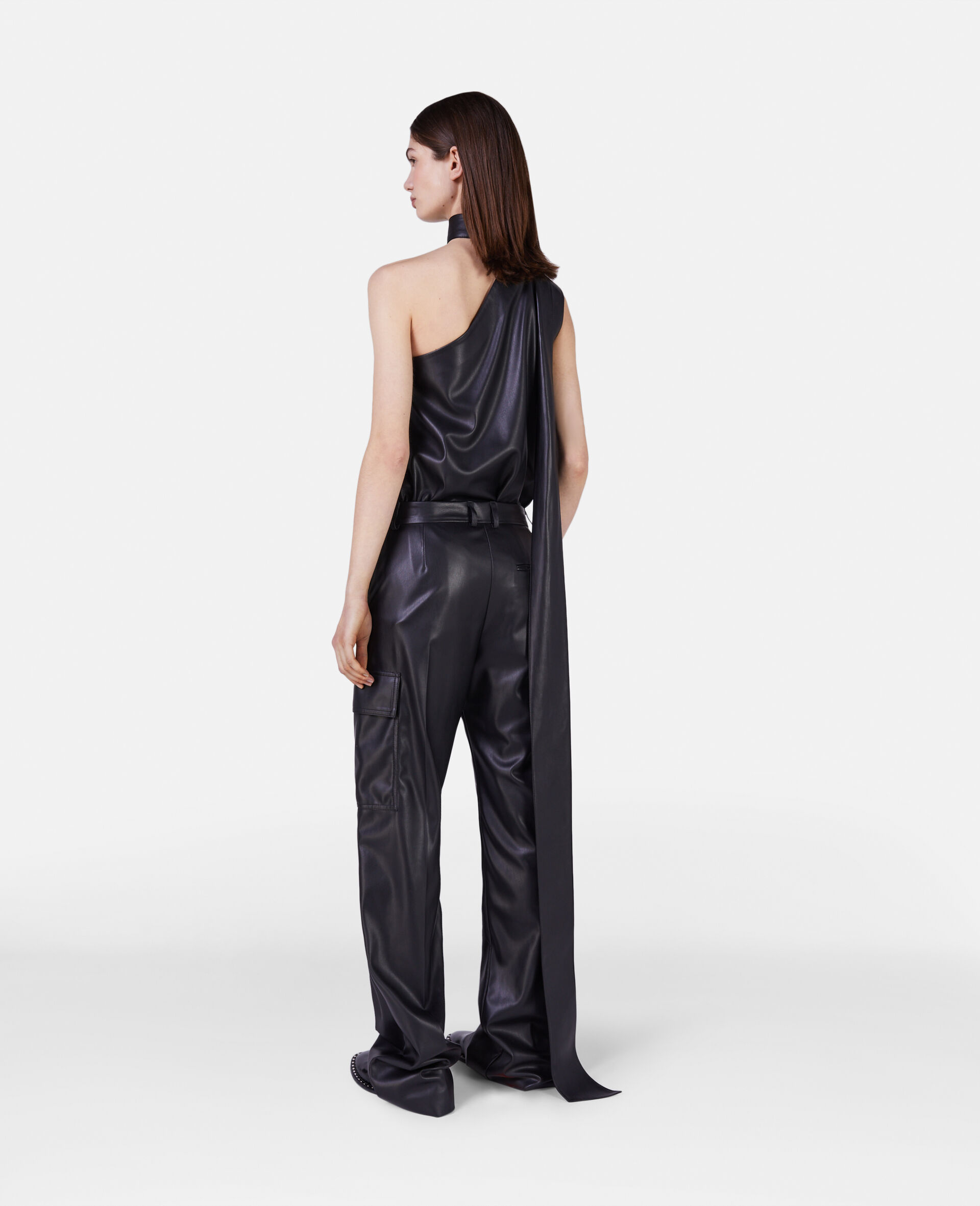 Stella Mccartney Ladies Black Scarf One-shoulder Top In Black