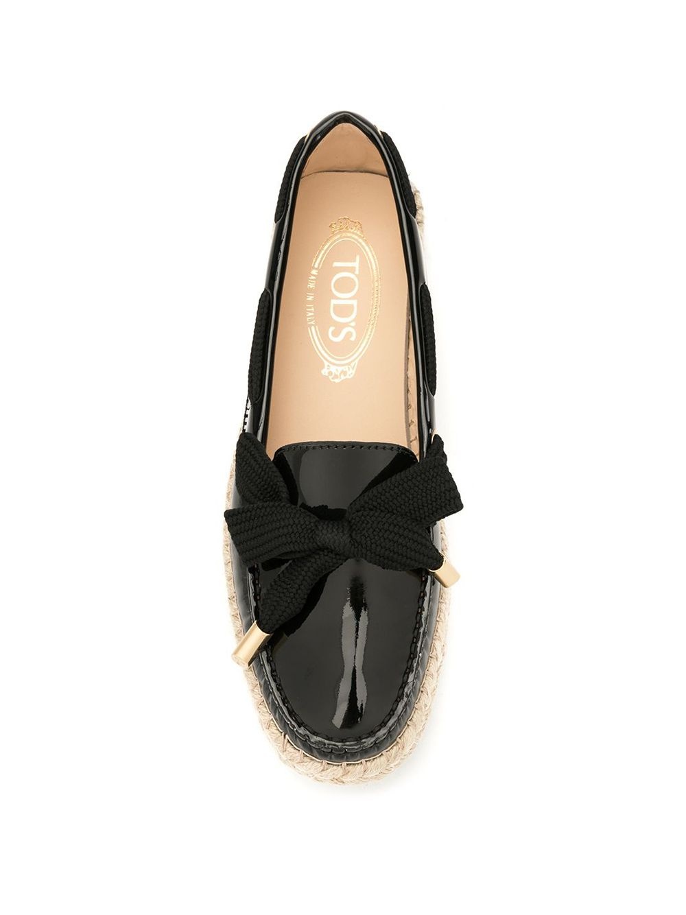 Tod's Gommino Braided Strap Straw Shoes In Black