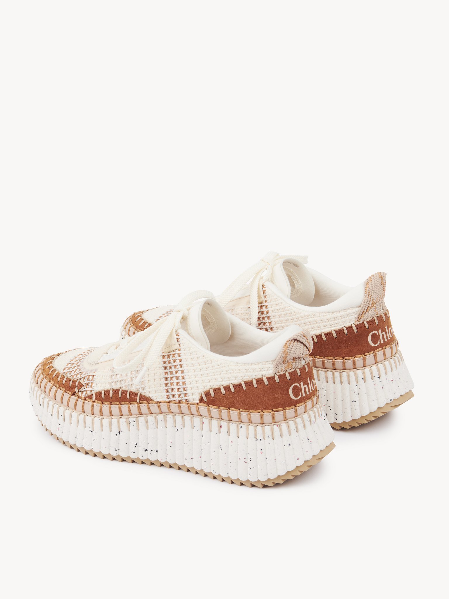Chloé Natural Nama Trainer In Recycled Nylon Women In Multi