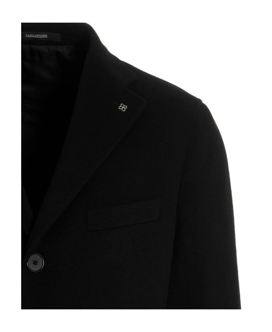 Tagliatore Tailored Coat With Notch Lapel And Pockets In Black