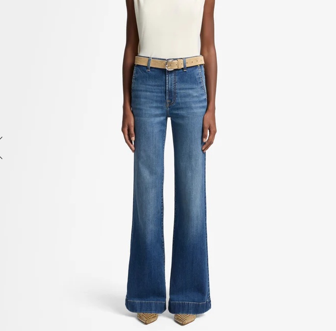7 For All Mankind Wide-leg High-waist Jeans With Vintage Fading In Blue
