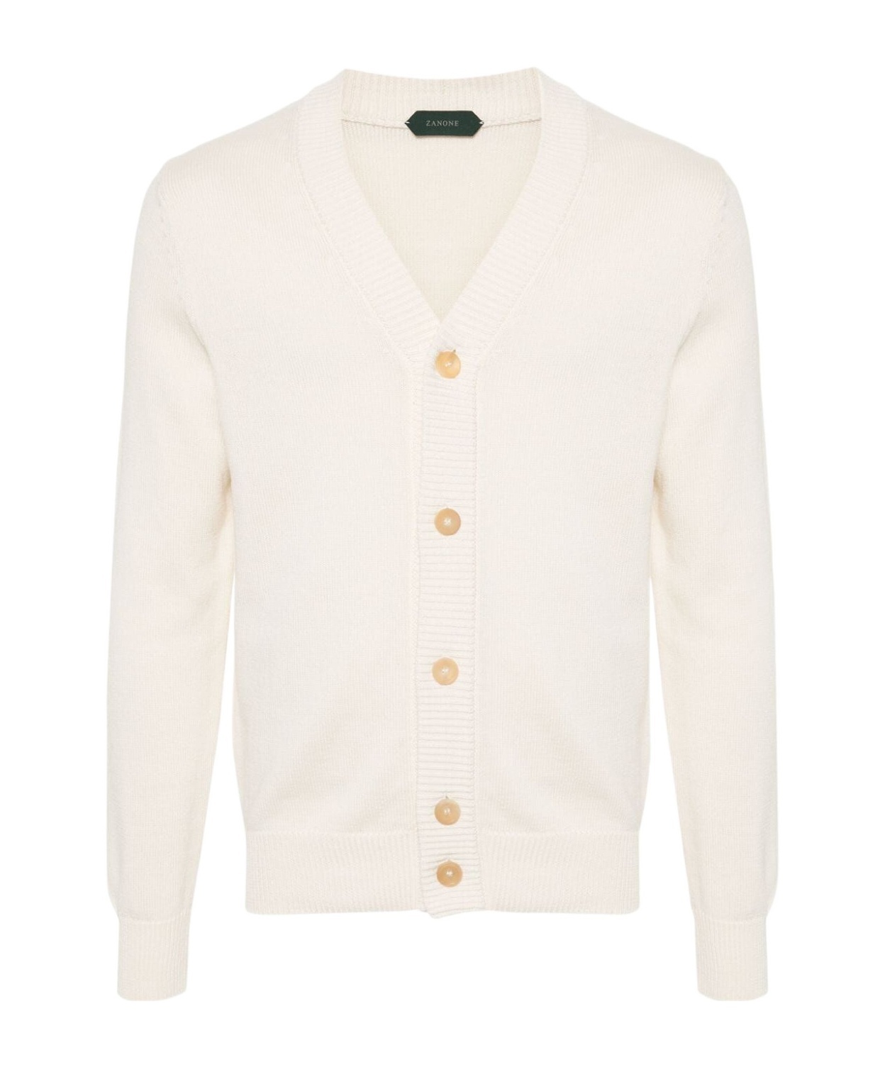 Zanone V-neck Knitwear Sweater Long Sleeves In White