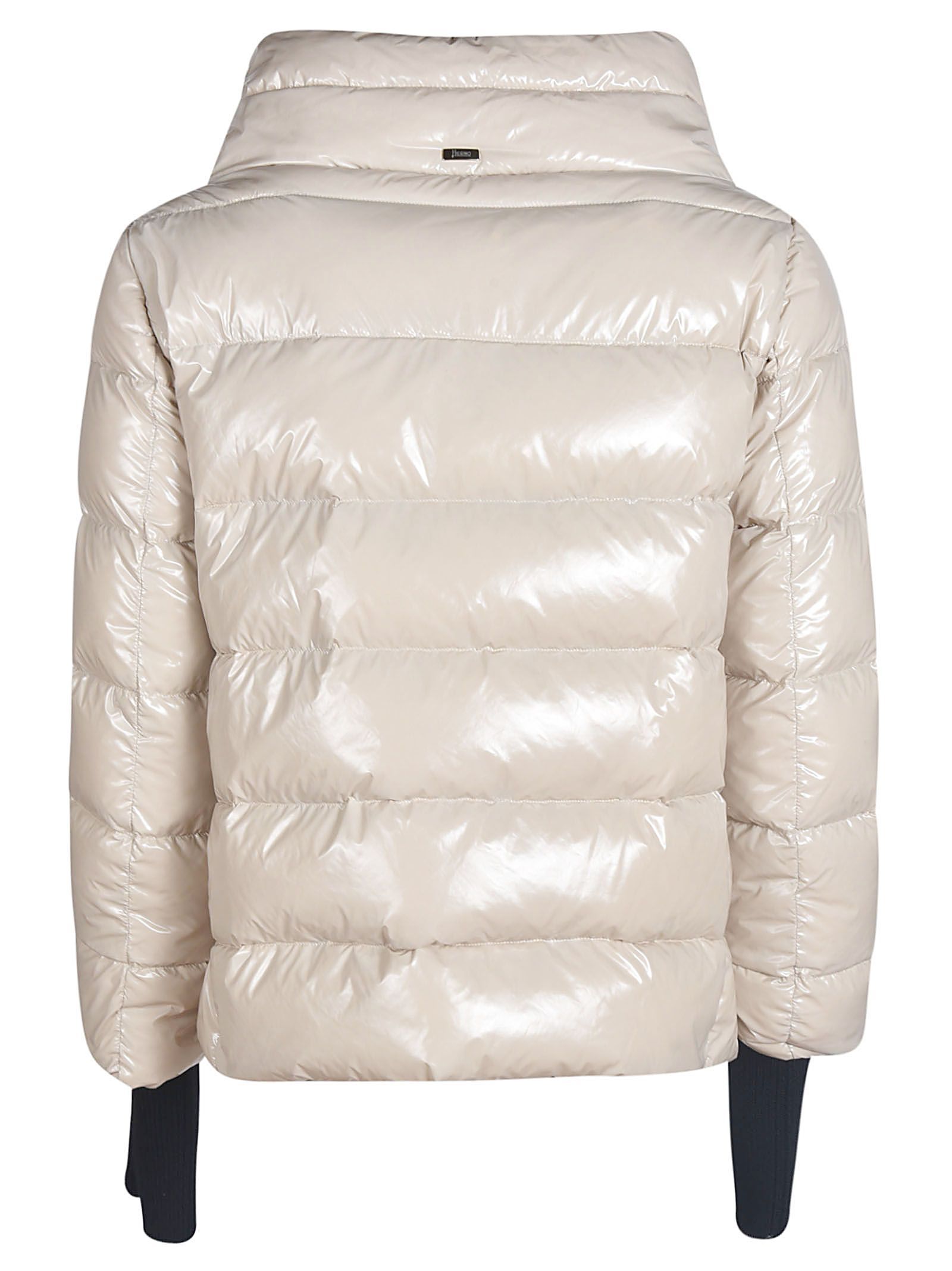 Herno Glove Detailed Down Jacket In Neutral