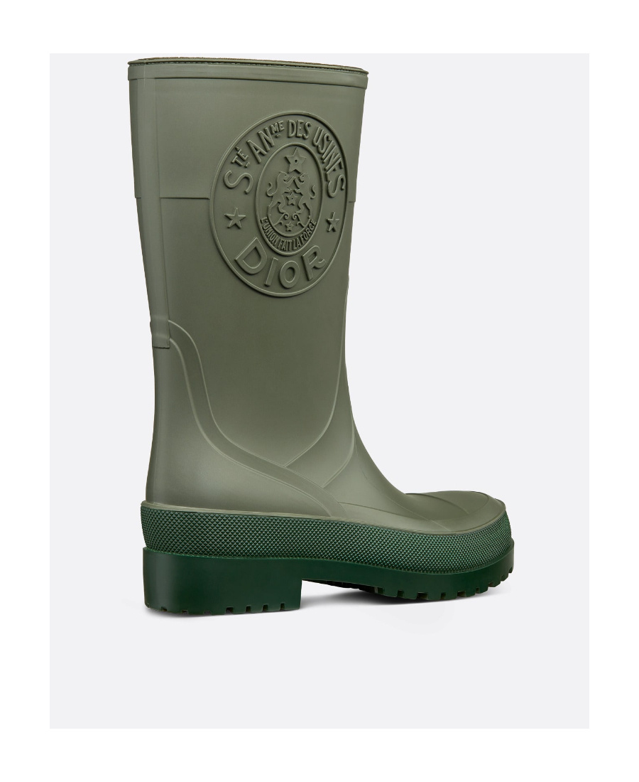 Dior Woman Boot Military Green Size 9 Rubber In Green