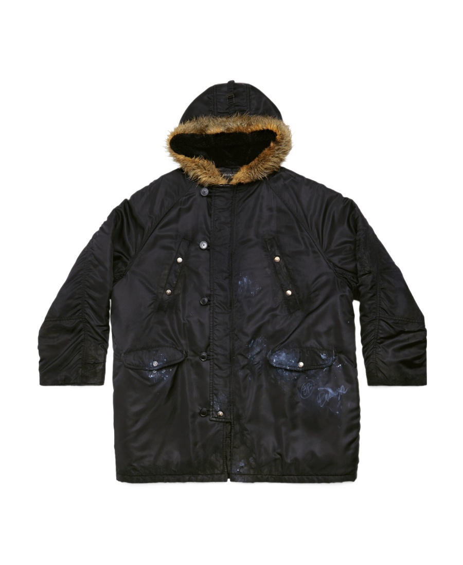 Balenciaga Long-sleeved Coat In Black