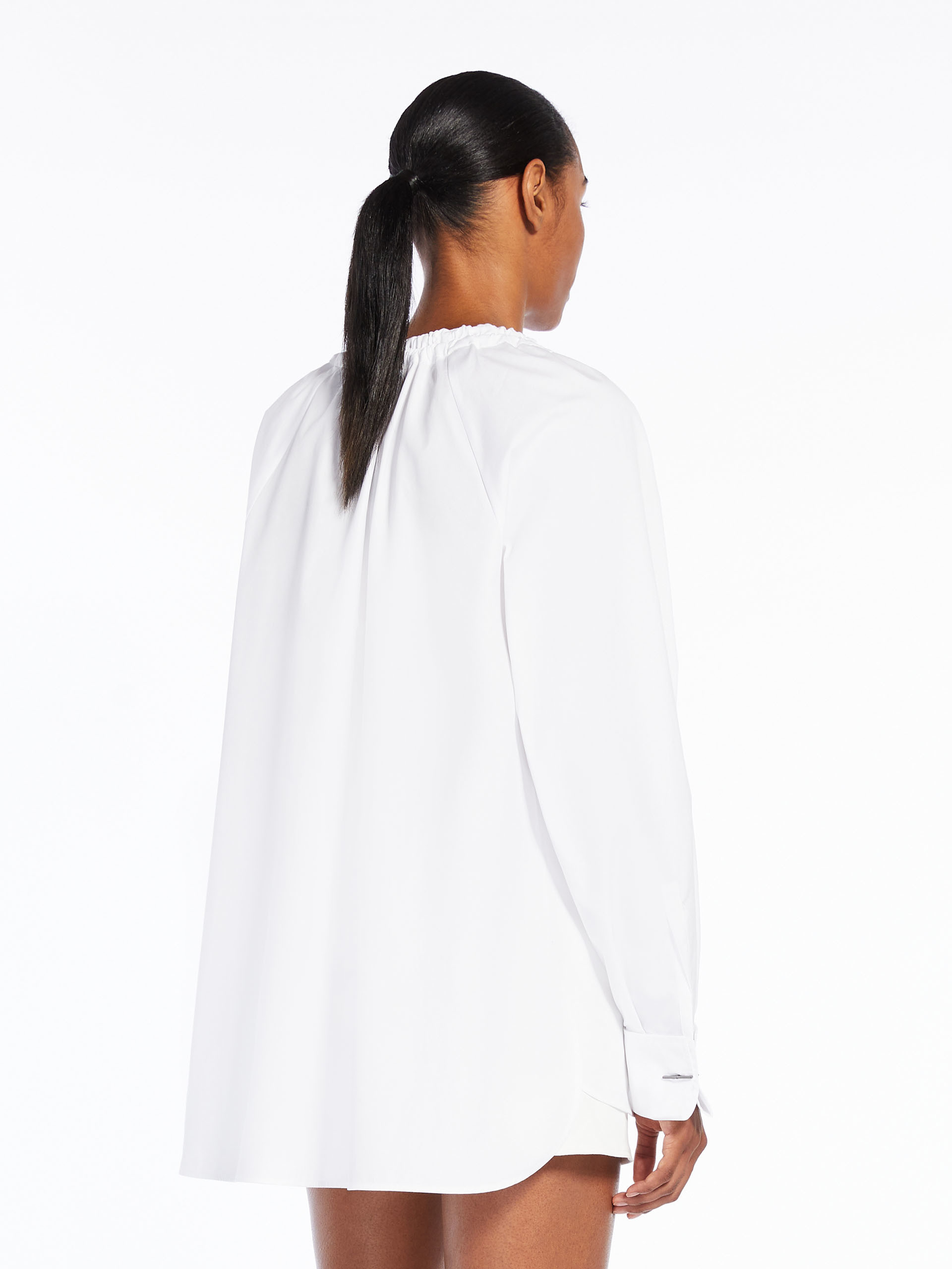 Max Mara Front Lace-up Blouse In White