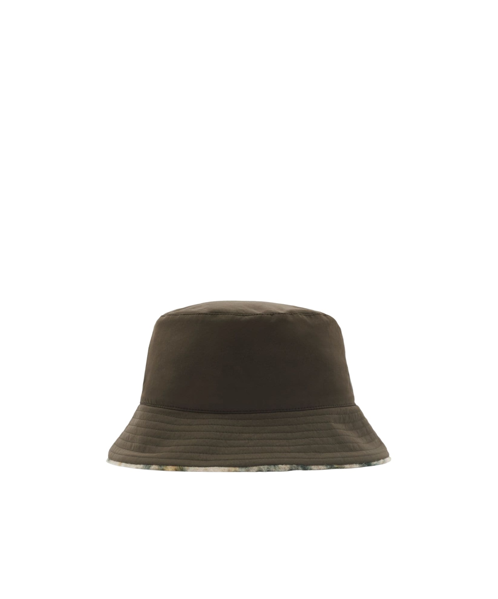 Burberry Reversible Check Fleece Bucket Hat In Black