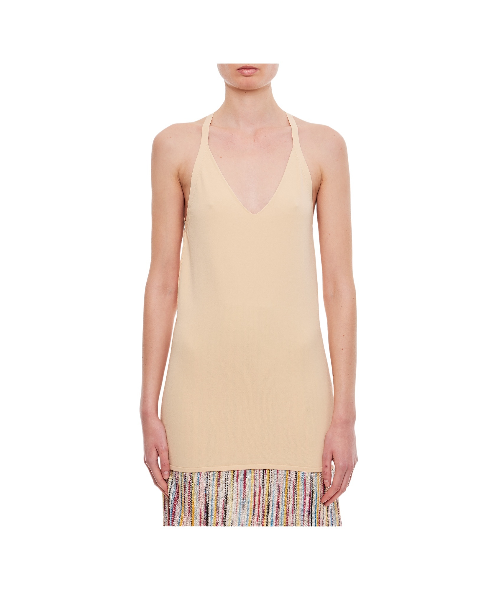 Quira Viscose Dancer Tank Top In Nude