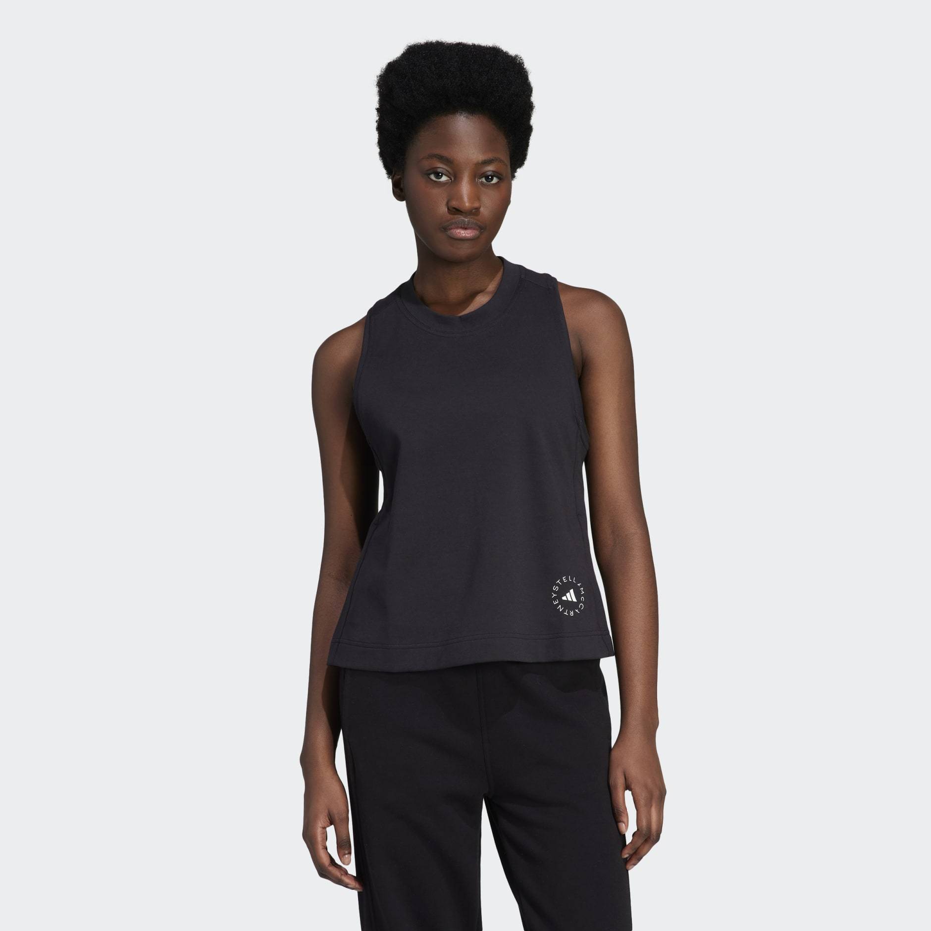 Shop Adidas By Stella Mccartney Logo-print Tank Top In Black