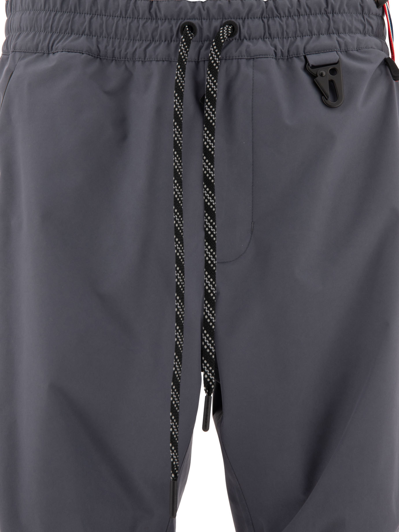 Moncler Dark Grey Polyester Padded Joggers In Black