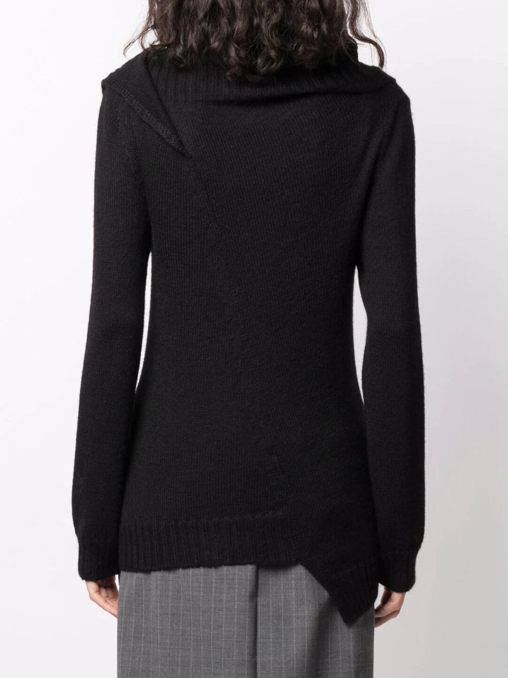 Ann Demeulemeester Asymmetrical Cowl-neck Jumper In Black