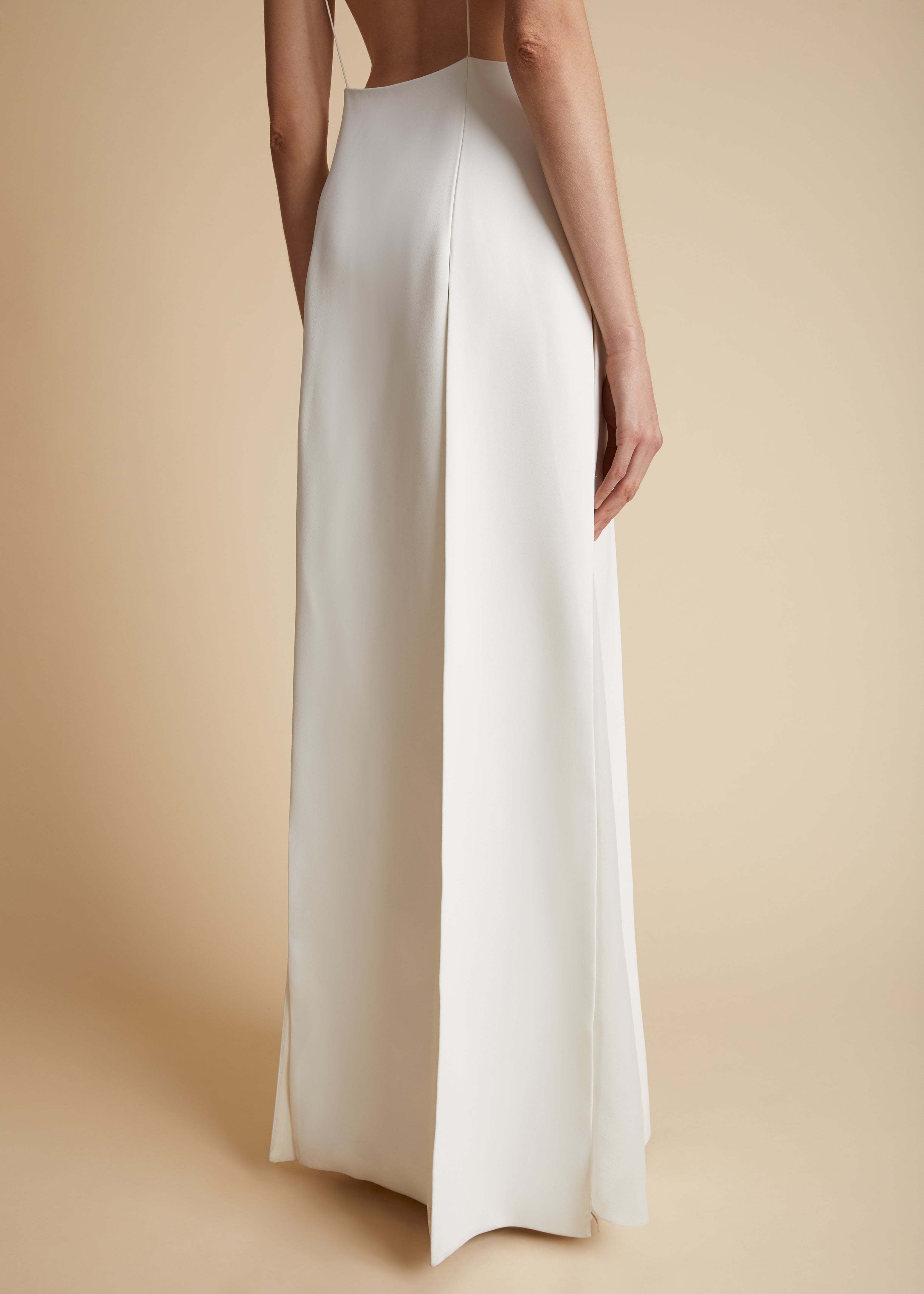 Khaite The Nonya V-neck Sleeveless Dress In White