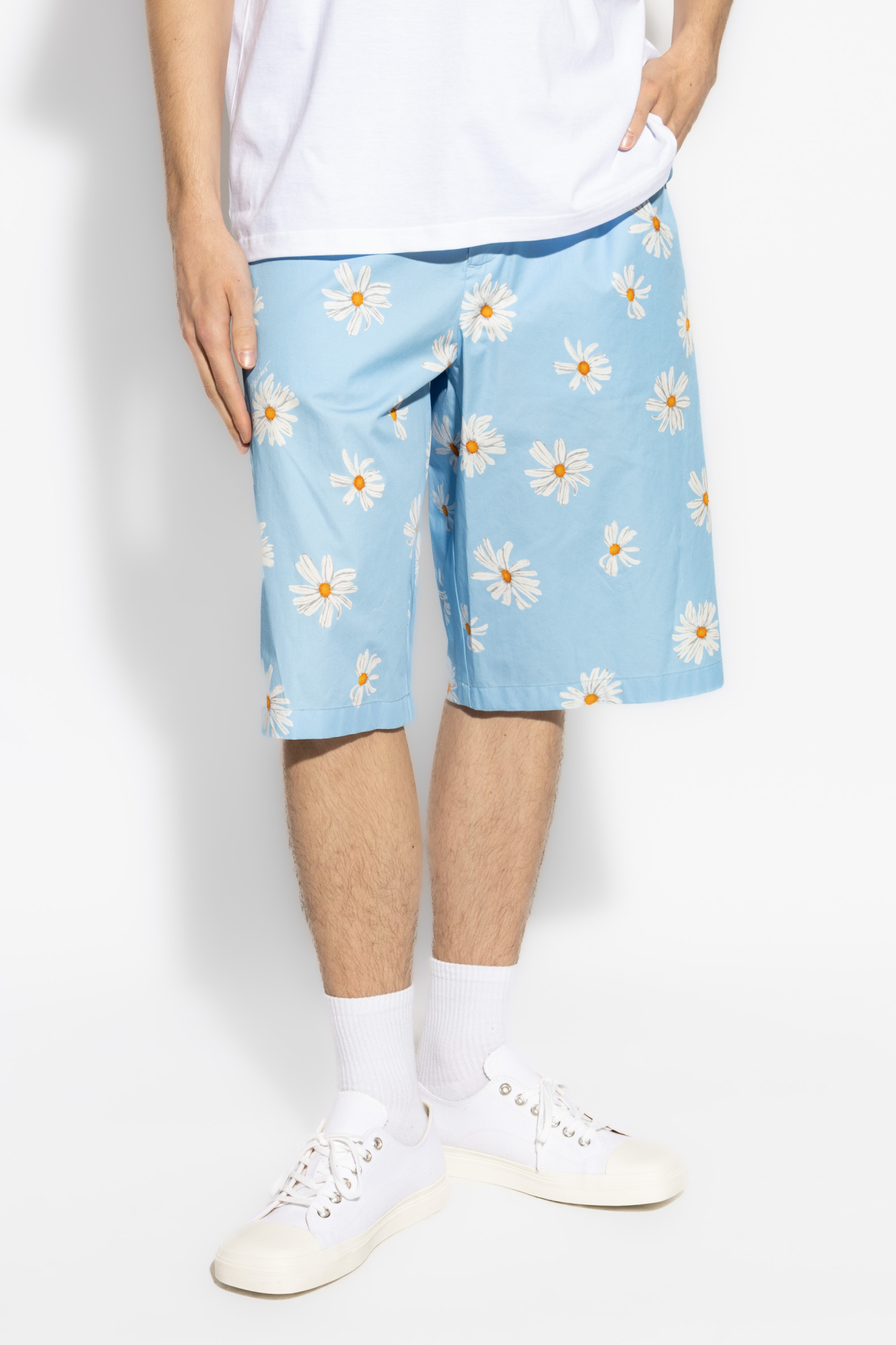 Moschino Floral Print Shorts In Blue