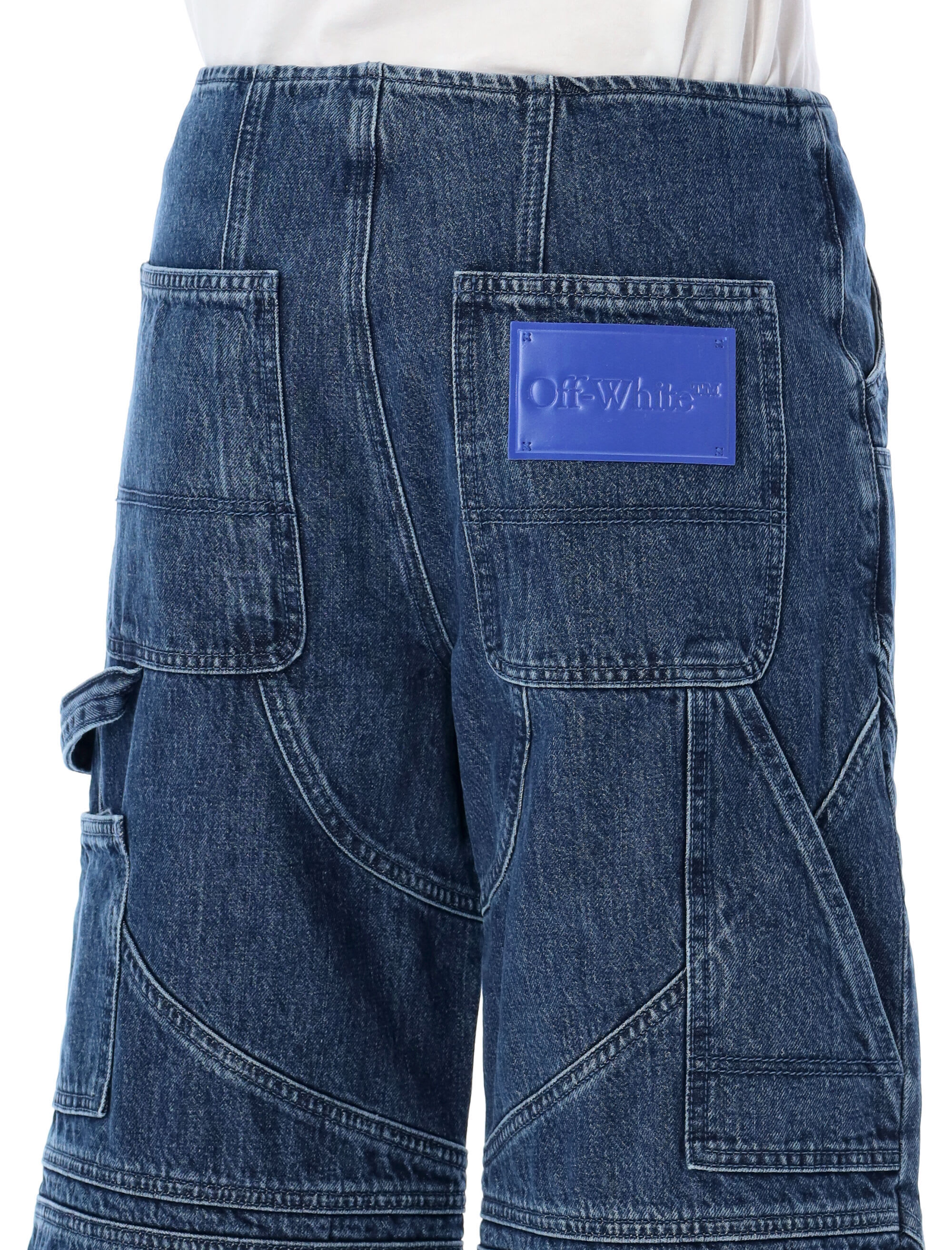Off-white Motorcycle Low Waist Pant In Blue