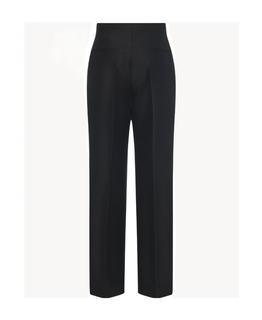The Row Roger Wool-silk Twill Straight-leg Pants In Black
