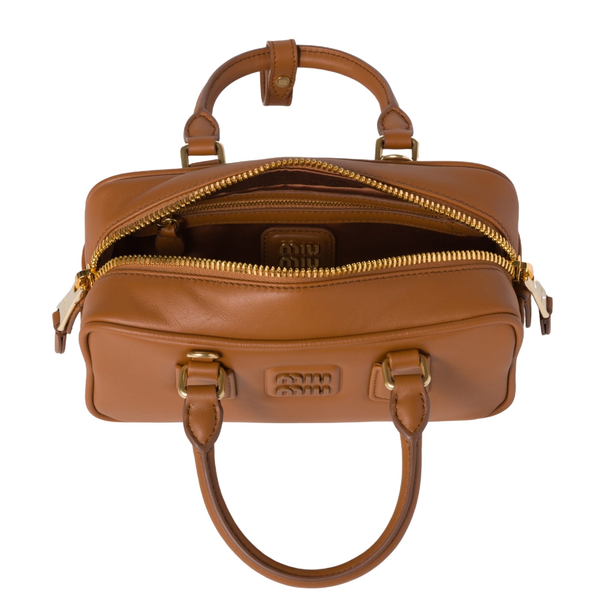 Miu Miu Arcadie Leather Bag In Brown