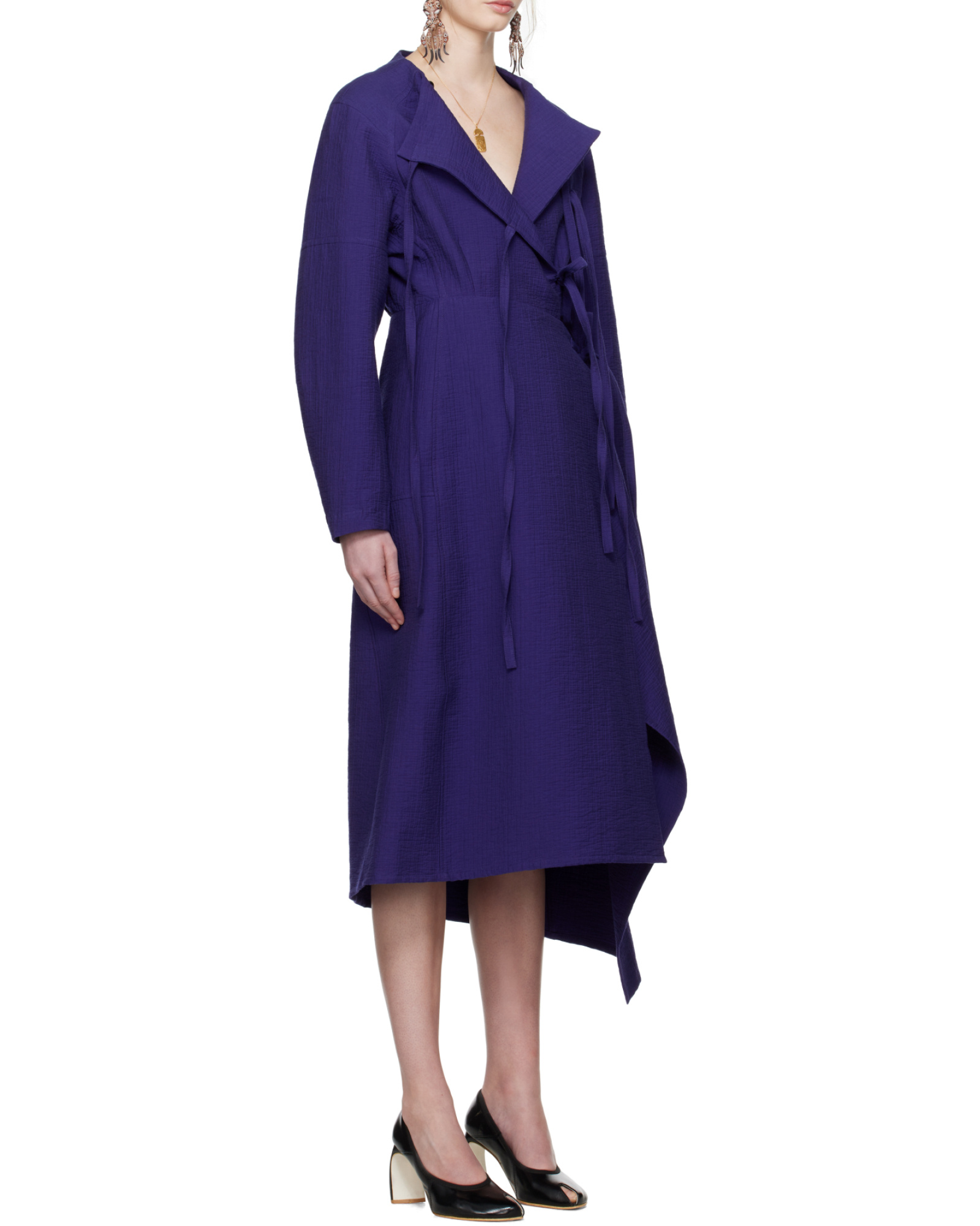 Tory Burch Purple Cotton Wrap Midi Dress