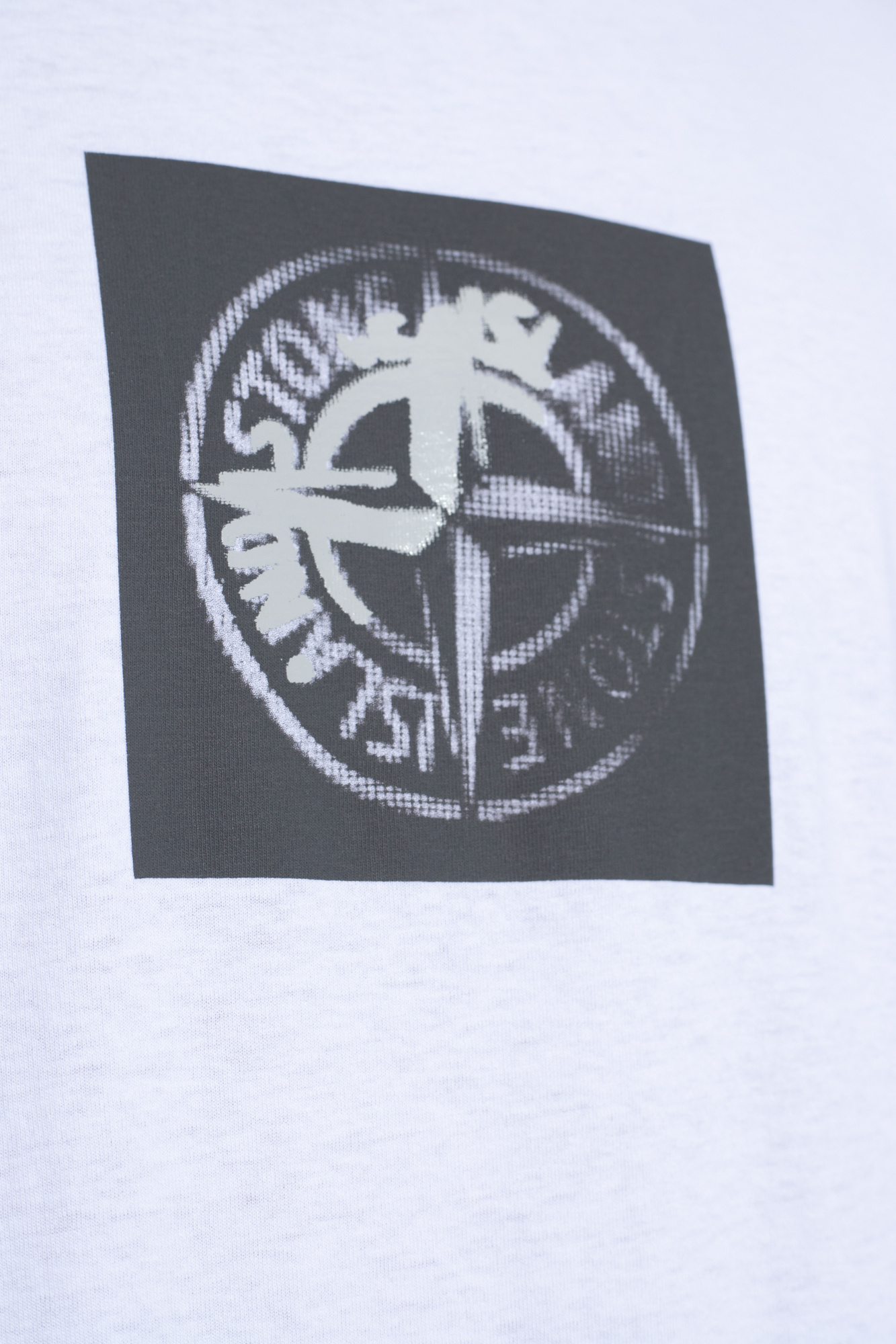Stone Island Compass-print Cotton T-shirt In White