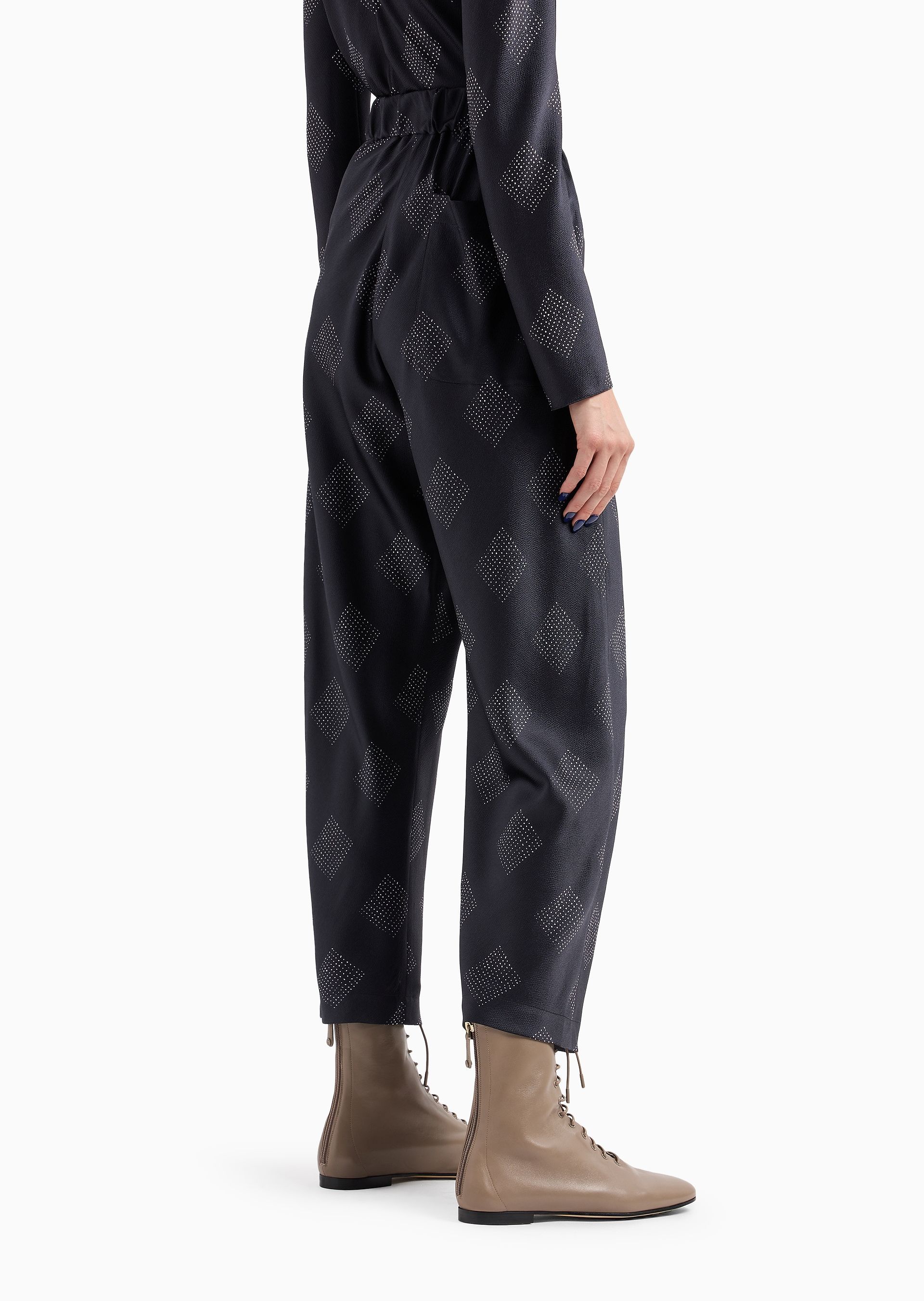 Giorgio Armani Geometrically Printed Crepe Trousers In Pattern