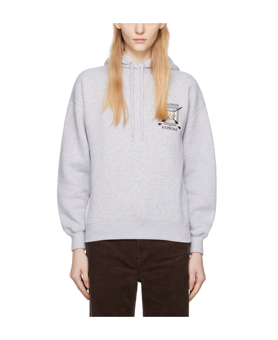 MAISON KITSUNÉ FOX-EMBROIDERED COTTON HOODIE
