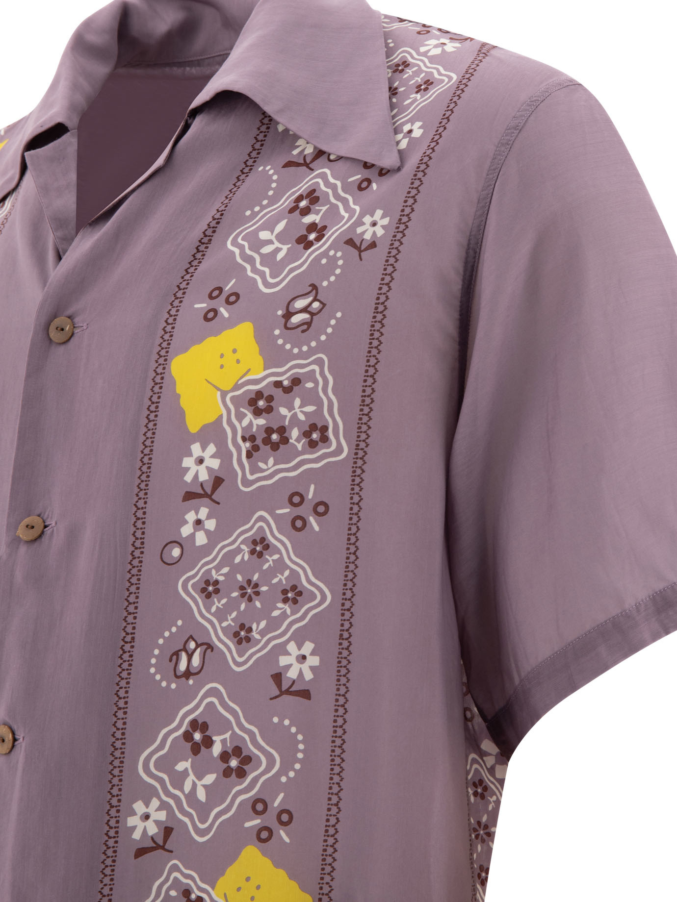 Shop Kapital Lapel Short-sleeved Shirt In Gray