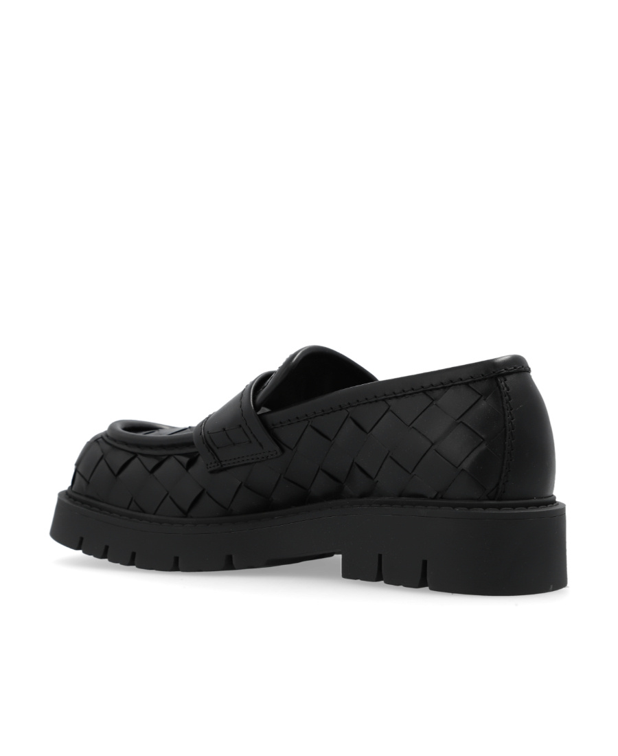 Bottega Veneta Haddock Intrecciato Leather Loafers In Black