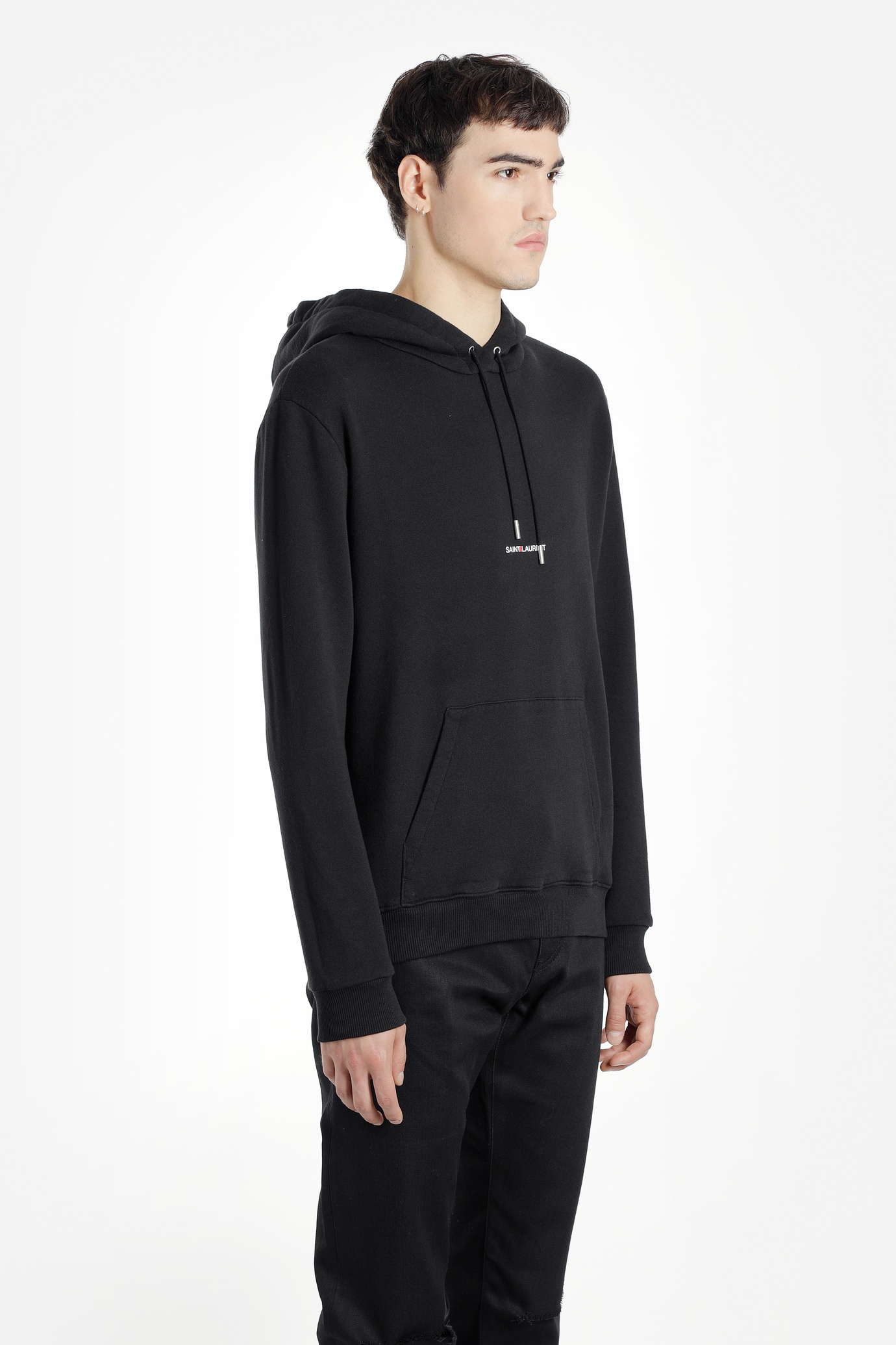 Saint Laurent Hot Multi-star Logo Hooded Sweater In Black