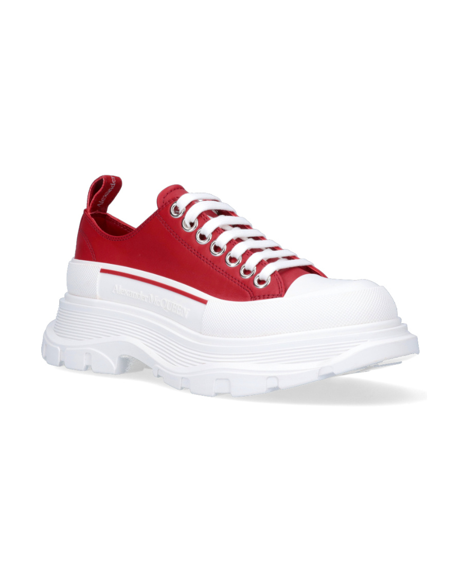 Alexander Mcqueen Tread Slick Leather Sneaker In Red