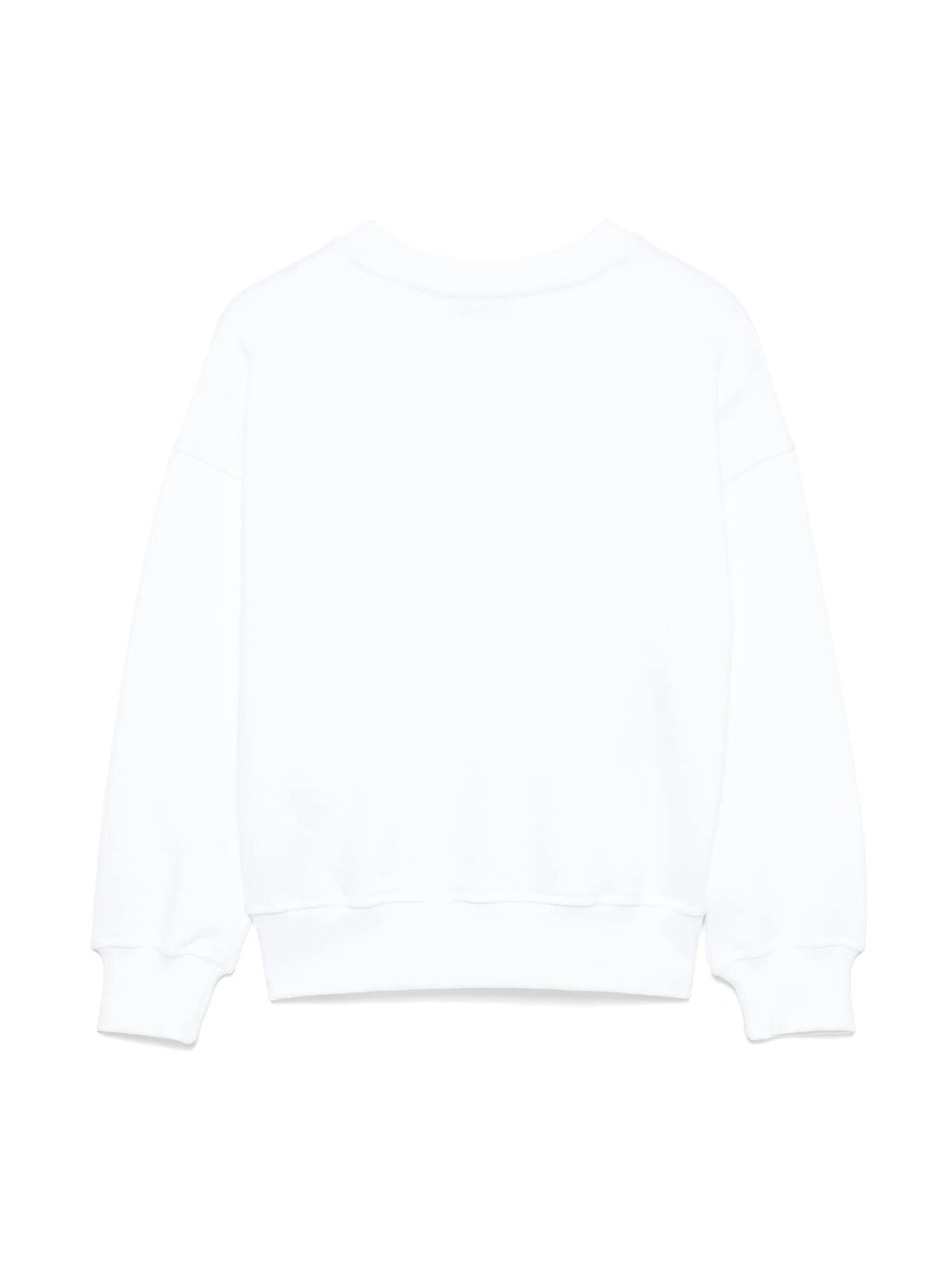 Msgm Beaded-logo Sweatshirt In White