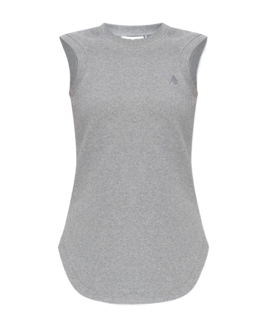 Attico The Reese Crewneck Tank Top In Gray