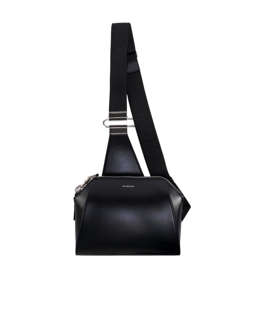 Givenchy Logo-print Leather Crossbody Bag In Black