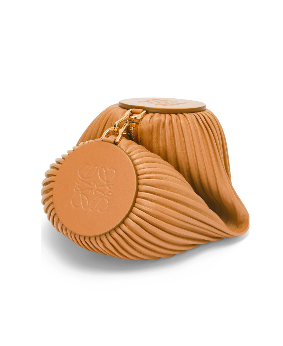 Loewe Bracelet Pouch In Pleated Nappa In Brown