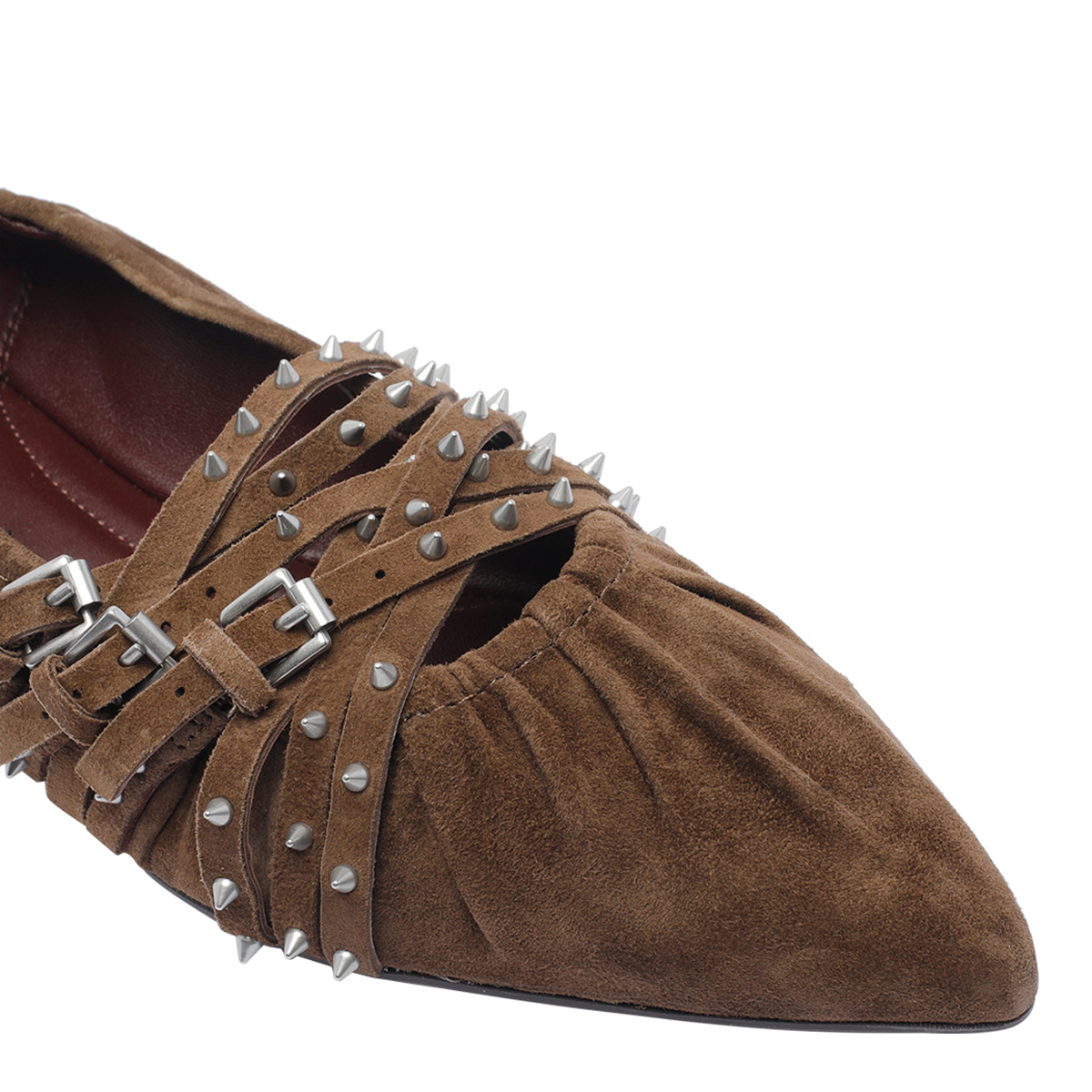 Ash Pointed-toe Flats In Brown